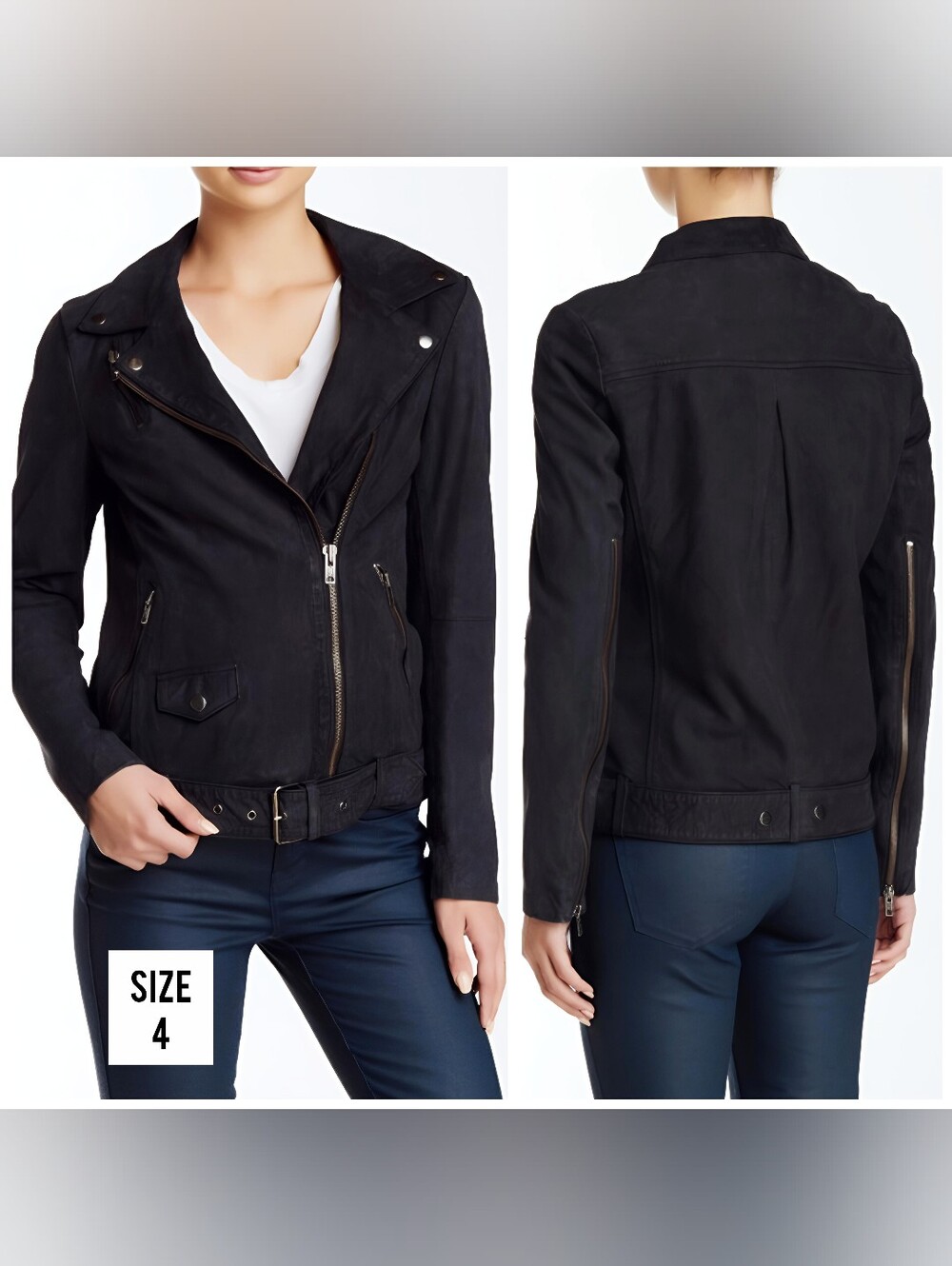 Muubaa Narayan Blouson Nubuck Suede Leather Moto Jacket